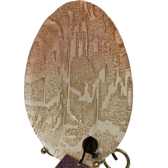 Artistic Accents Reverse Hand Painted Art Glass Elongated Oval Bowl - Picture 2 of 14